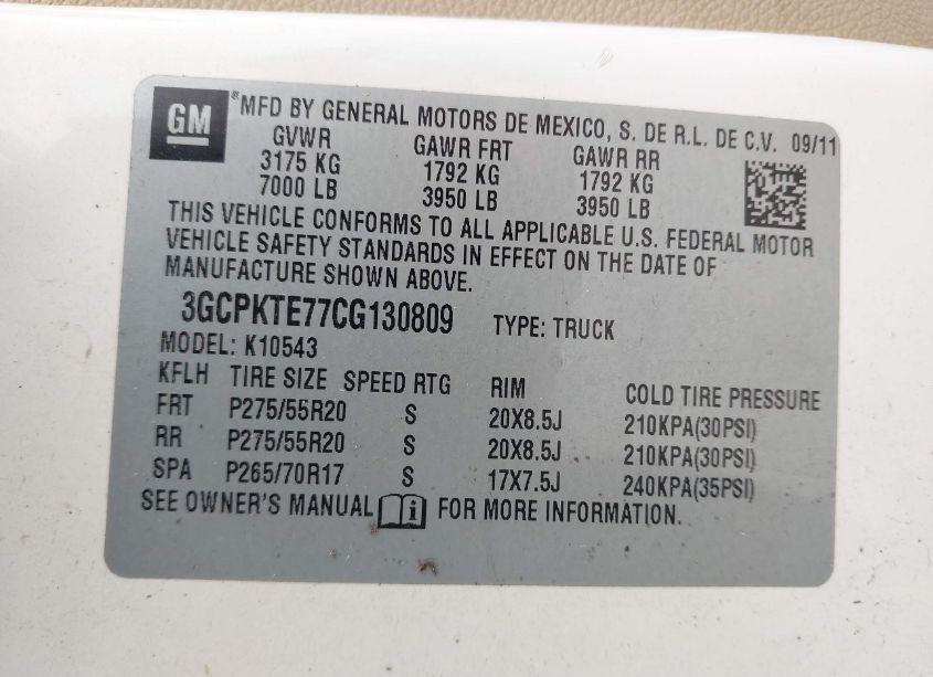 Photo 9 of 2012 Chevrolet Silverado 1500 LTZ (VIN 3GCPKTE77CG130809)