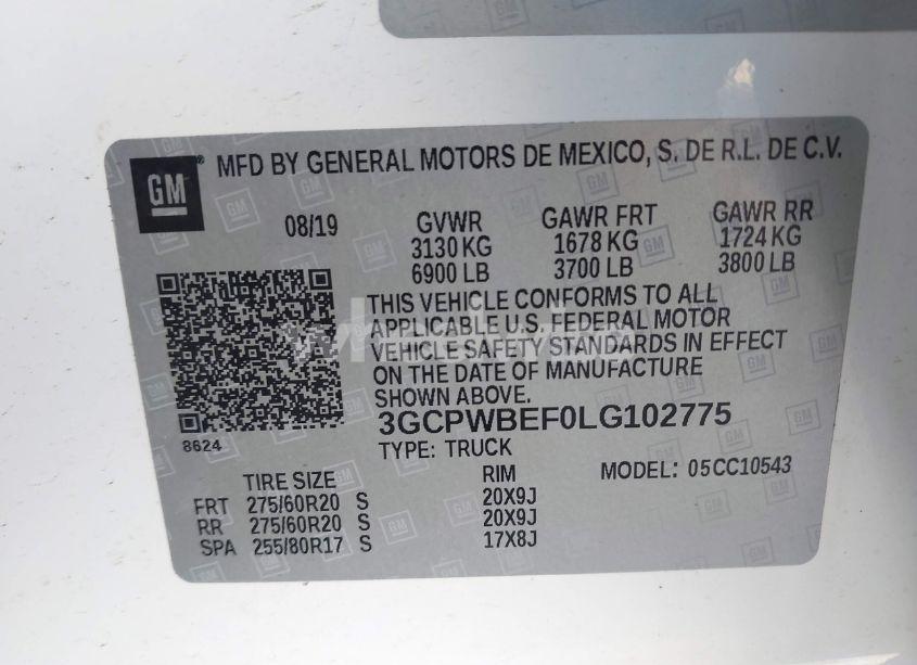 Photo 9 of 2020 Chevrolet Silverado 1500 2WD SHORT BED CUSTOM (VIN 3GCPWBEF0LG102775)