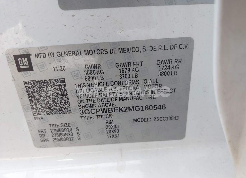 Photo 9 of 2021 Chevrolet Silverado 1500 2WD SHORT BED CUSTOM (VIN 3GCPWBEK2MG160546)