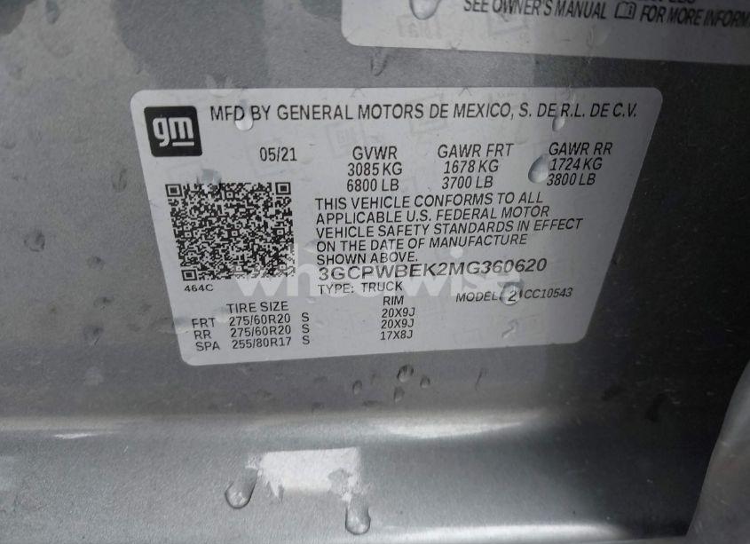 Photo 9 of 2021 Chevrolet Silverado 1500 2WD SHORT BED CUSTOM (VIN 3GCPWBEK2MG360620)