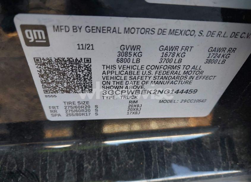 Photo 9 of 2022 Chevrolet Silverado 1500 LTD 2WD SHORT BED CUSTOM (VIN 3GCPWBEK2NG144459)