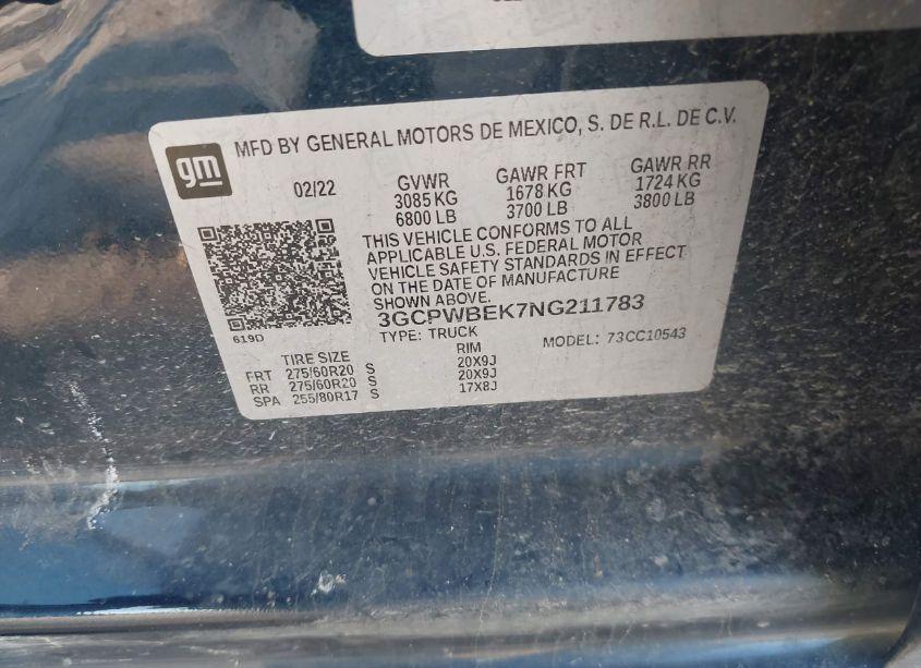 Photo 9 of 2022 Chevrolet Silverado 1500 LTD 2WD SHORT BED CUSTOM (VIN 3GCPWBEK7NG211783)