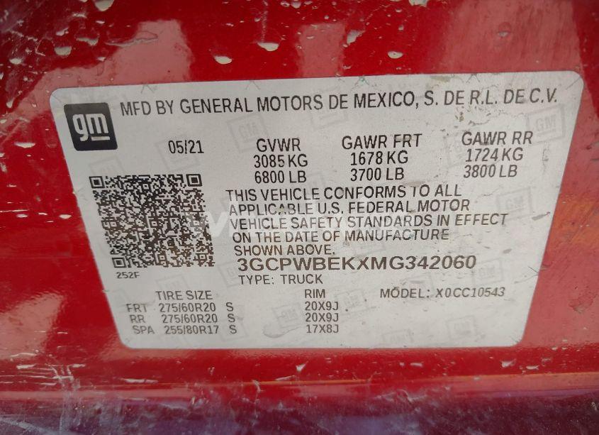 Photo 9 of 2021 Chevrolet Silverado 1500 2WD SHORT BED CUSTOM (VIN 3GCPWBEKXMG342060)