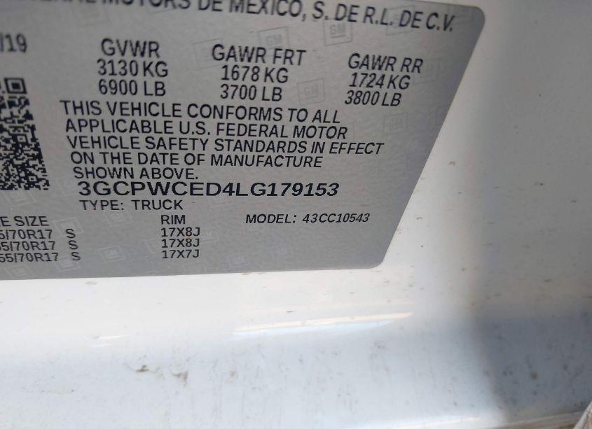 Photo 9 of 2020 Chevrolet Silverado 1500 2WD SHORT BED LT (VIN 3GCPWCED4LG179153)