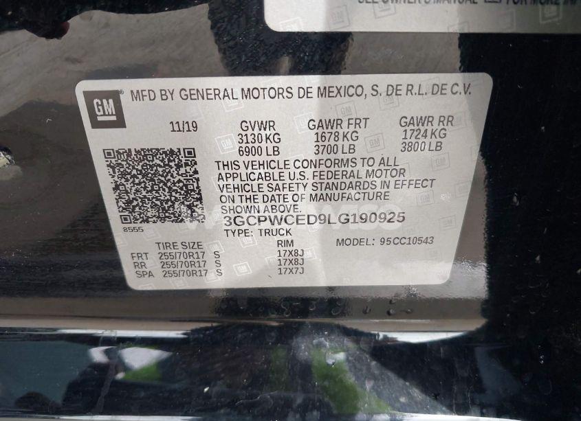 Photo 9 of 2020 Chevrolet Silverado 1500 2WD SHORT BED LT (VIN 3GCPWCED9LG190925)