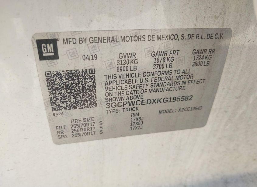 Photo 9 of 2019 Chevrolet Silverado 1500 LT (VIN 3GCPWCEDXKG195582)