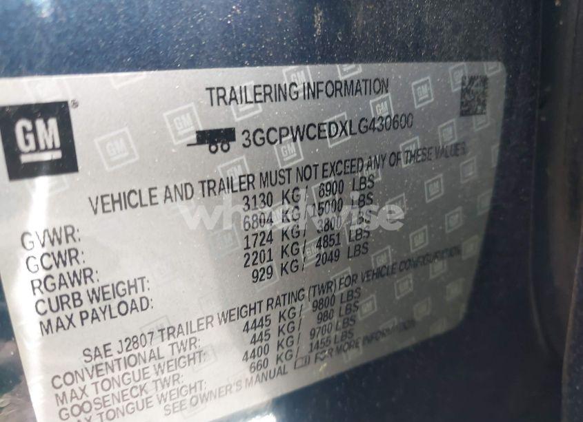 Photo 9 of 2020 Chevrolet Silverado 1500 2WD SHORT BED LT (VIN 3GCPWCEDXLG430600)