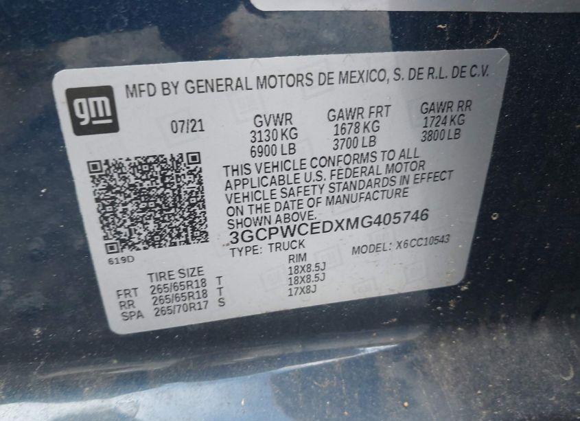 Photo 9 of 2021 Chevrolet Silverado 1500 2WD SHORT BED LT (VIN 3GCPWCEDXMG405746)