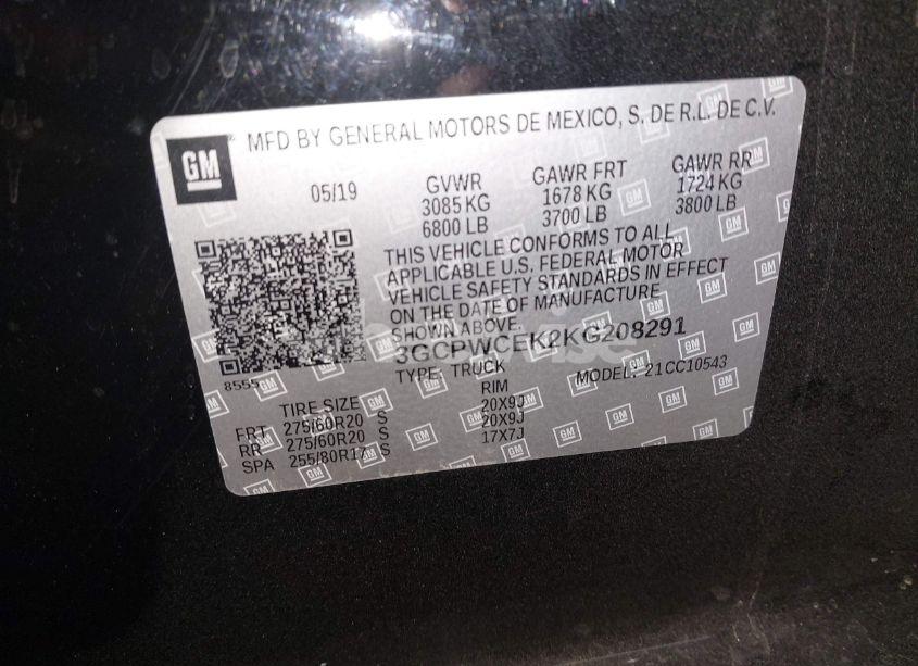 Photo 9 of 2019 Chevrolet Silverado 1500 LT (VIN 3GCPWCEK2KG208291)