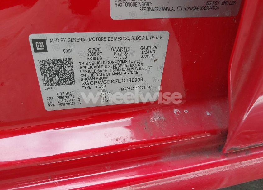 Photo 9 of 2020 Chevrolet Silverado 1500 (VIN 3GCPWCEK7LG136909)