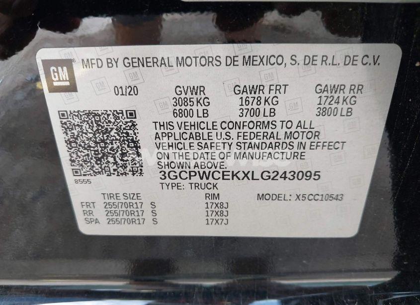 Photo 9 of 2020 Chevrolet Silverado 1500 2WD SHORT BED LT (VIN 3GCPWCEKXLG243095)