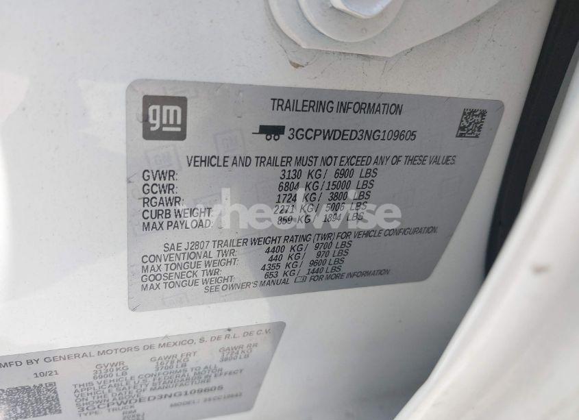 Photo 9 of 2022 Chevrolet Silverado 1500 LTD 2WD SHORT BED RST (VIN 3GCPWDED3NG109605)