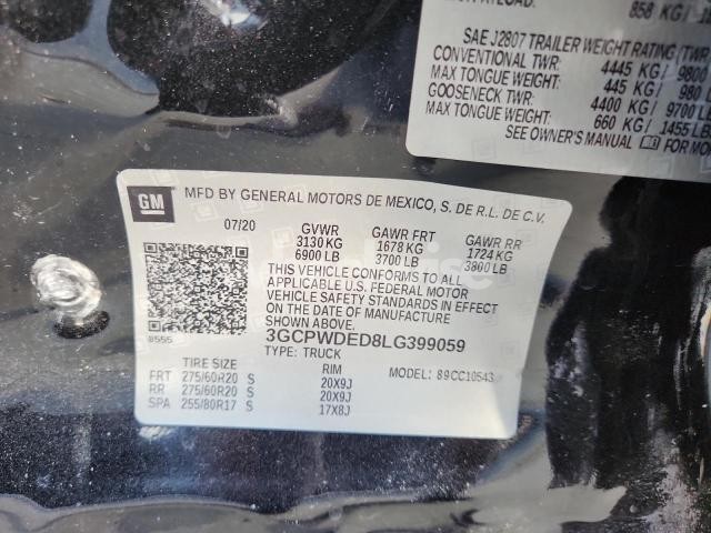 Photo 2 of 2020 CHEVROLET SILVERADO C1500 RST (VIN 3GCPWDED8LG399059)