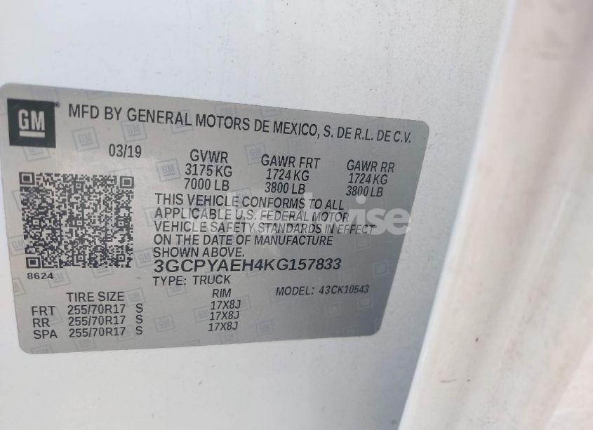 Photo 9 of 2019 Chevrolet Silverado 1500 WORK TRUCK (VIN 3GCPYAEH4KG157833)