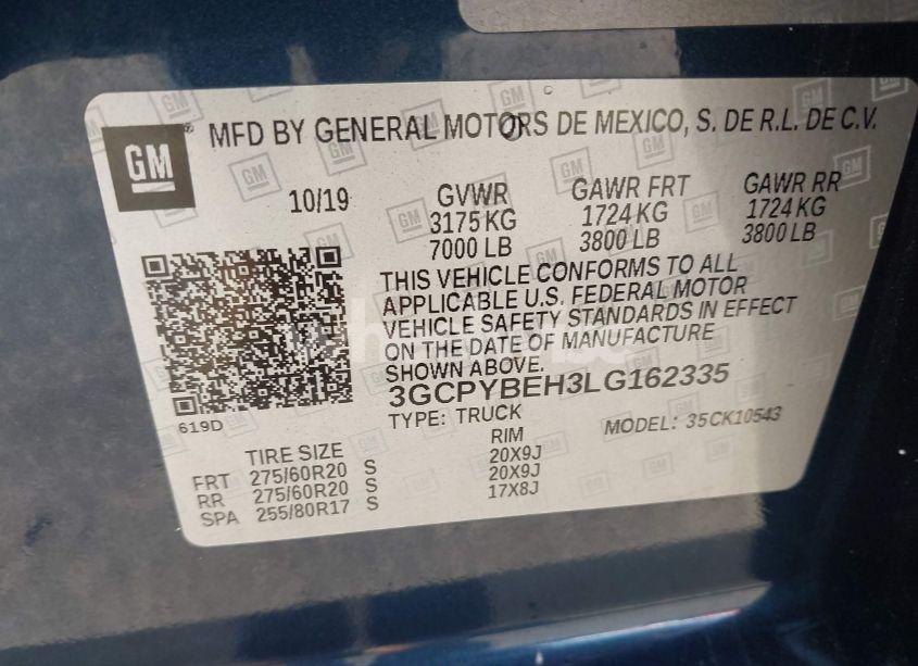 Photo 9 of 2020 Chevrolet Silverado 1500 4WD SHORT BED CUSTOM (VIN 3GCPYBEH3LG162335)