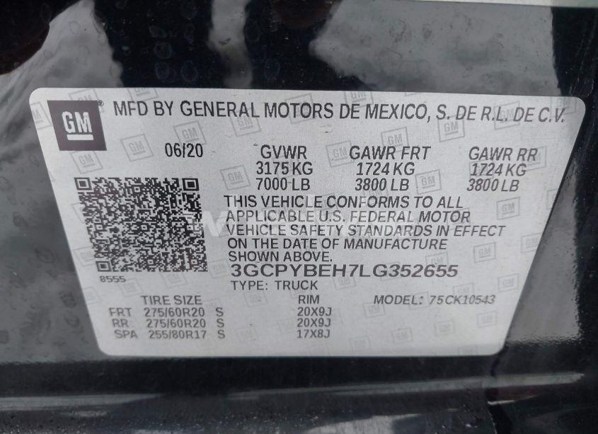 Photo 9 of 2020 Chevrolet Silverado 1500 4WD SHORT BED CUSTOM (VIN 3GCPYBEH7LG352655)