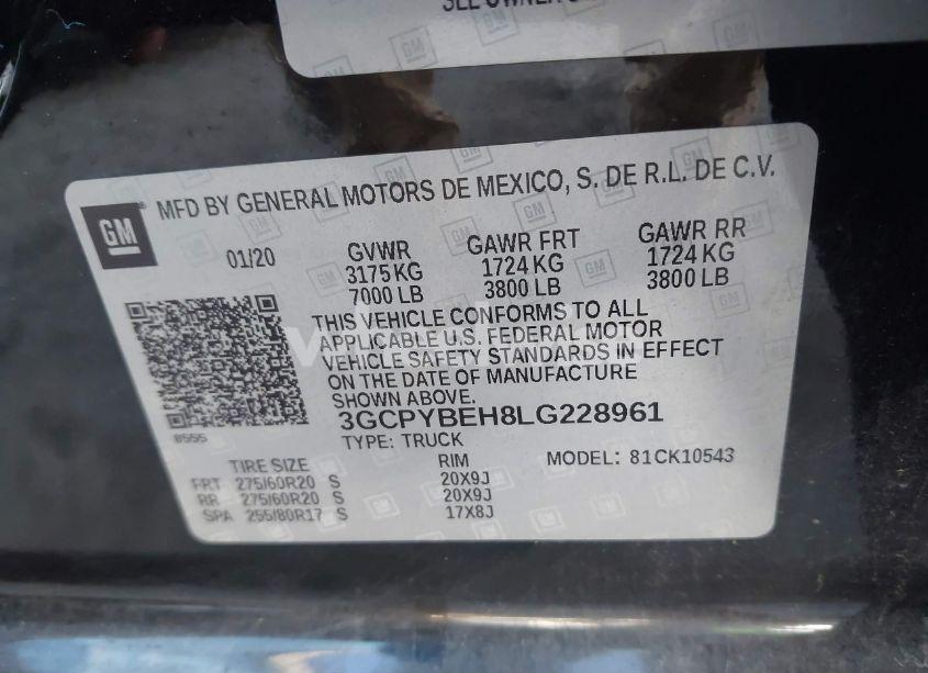 Photo 9 of 2020 Chevrolet Silverado 1500 4WD SHORT BED CUSTOM (VIN 3GCPYBEH8LG228961)