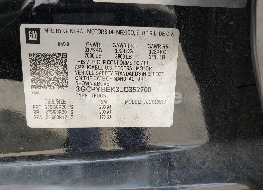 Photo 9 of 2020 Chevrolet Silverado 1500 4WD SHORT BED CUSTOM (VIN 3GCPYBEK3LG352700)