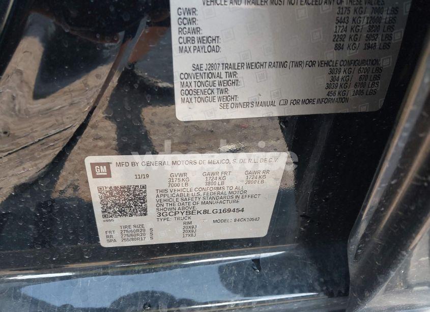 Photo 9 of 2020 Chevrolet Silverado 1500 4WD SHORT BED CUSTOM (VIN 3GCPYBEK8LG169454)