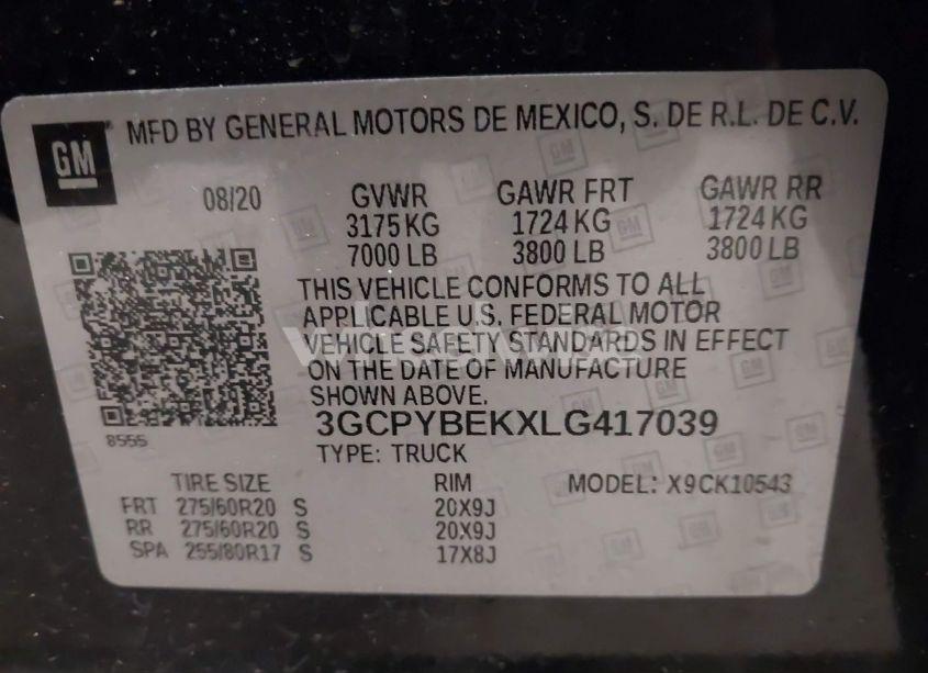 Photo 9 of 2020 Chevrolet Silverado 1500 4WD SHORT BED CUSTOM (VIN 3GCPYBEKXLG417039)