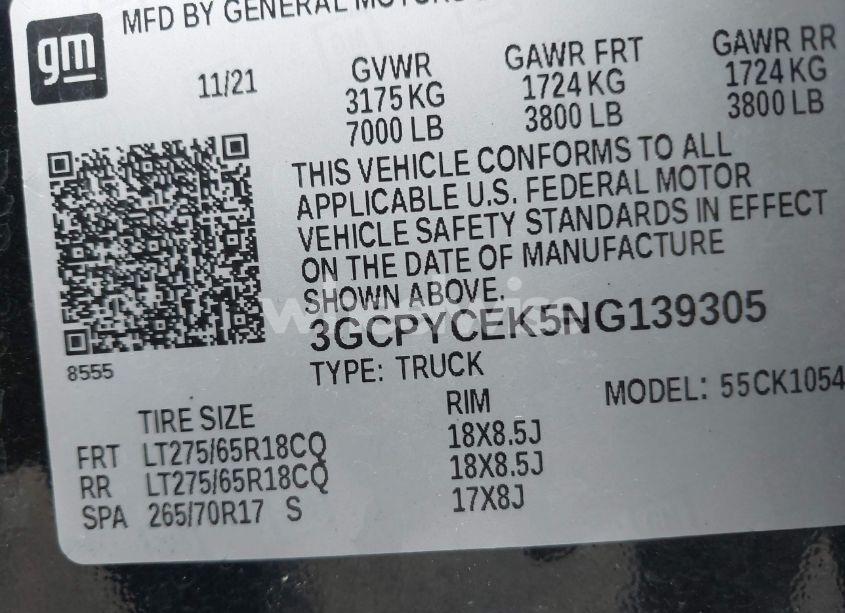 Photo 9 of 2022 Chevrolet Silverado 1500 LTD 4WD SHORT BED CUSTOM TRAIL BOSS (VIN 3GCPYCEK5NG139305)