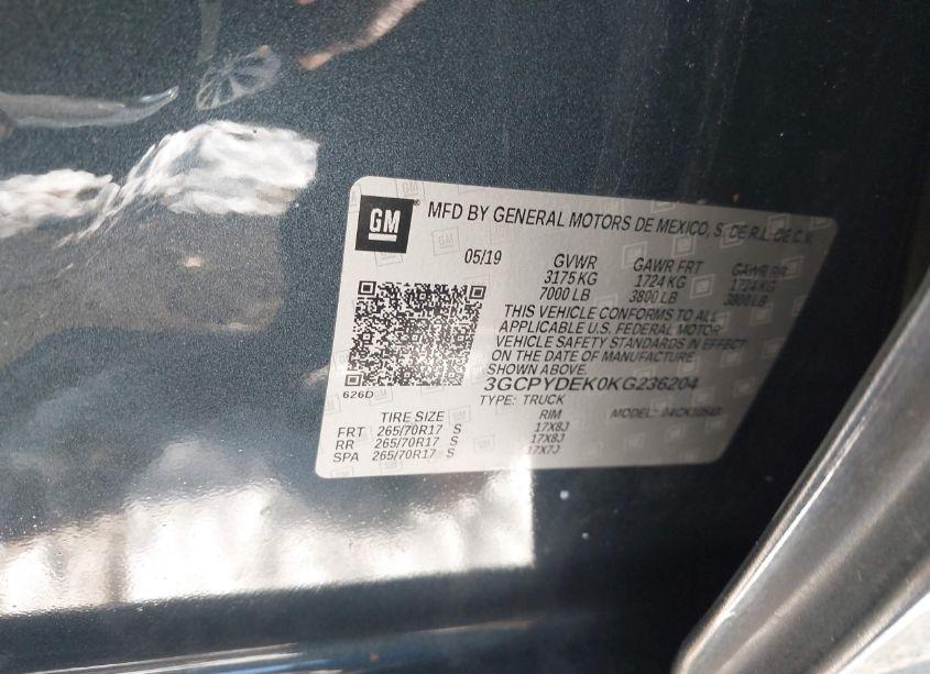 Photo 9 of 2019 Chevrolet Silverado 1500 LT (VIN 3GCPYDEK0KG236204)