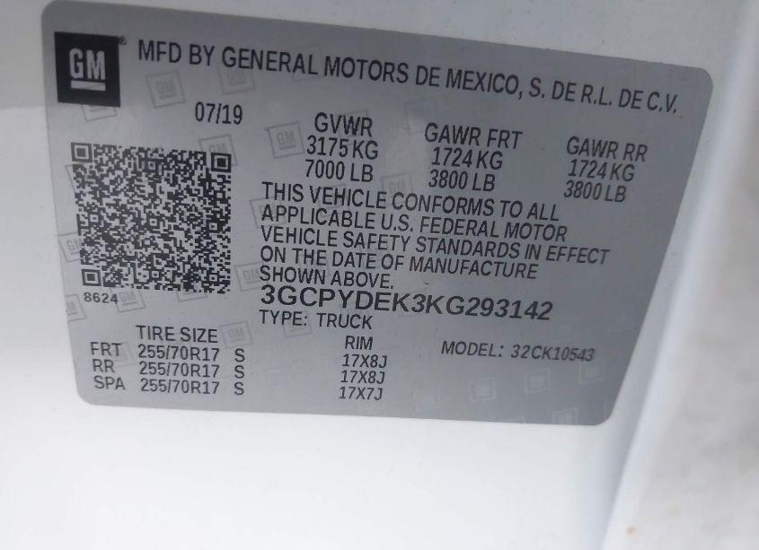 Photo 9 of 2019 Chevrolet Silverado 1500 LT (VIN 3GCPYDEK3KG293142)