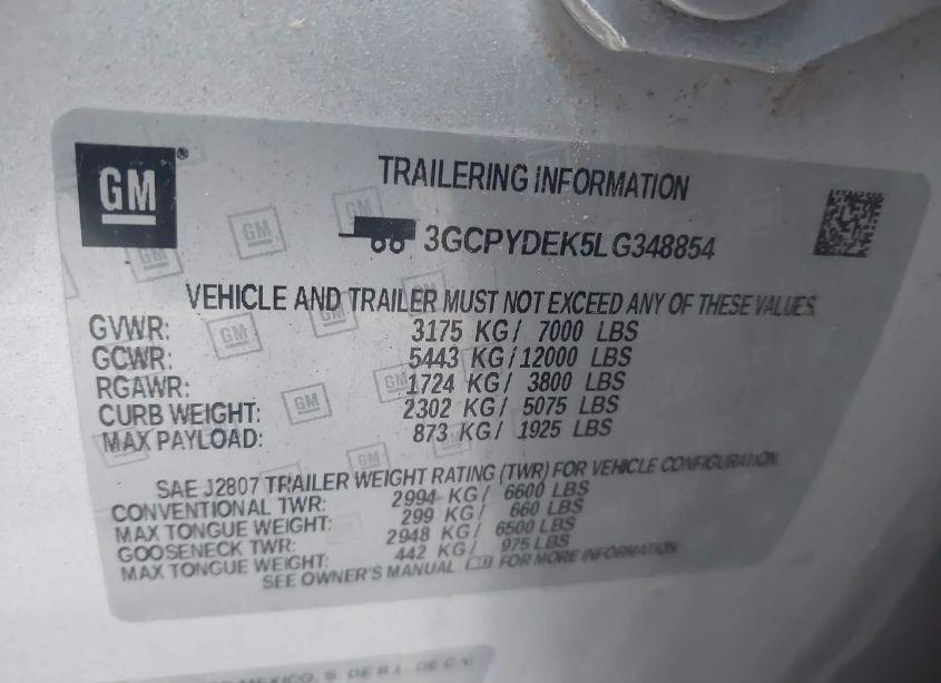 Photo 9 of 2020 Chevrolet Silverado 1500 4WD SHORT BED LT (VIN 3GCPYDEK5LG348854)