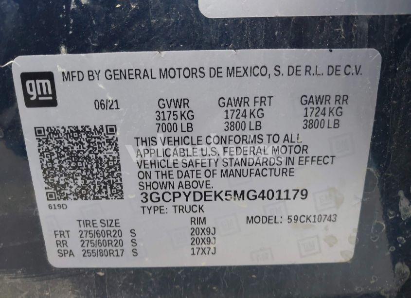 Photo 9 of 2021 Chevrolet Silverado 1500 4WD STANDARD BED LT (VIN 3GCPYDEK5MG401179)