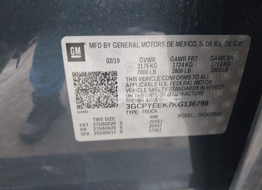 Photo 9 of 2019 Chevrolet Silverado 1500 RST (VIN 3GCPYEEK7KG136798)