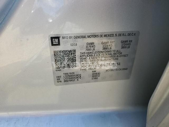 Photo 4 of 2019 CHEVROLET SILVERADO K1500 LT TRAIL BOSS (VIN 3GCPYFED0KG126251)