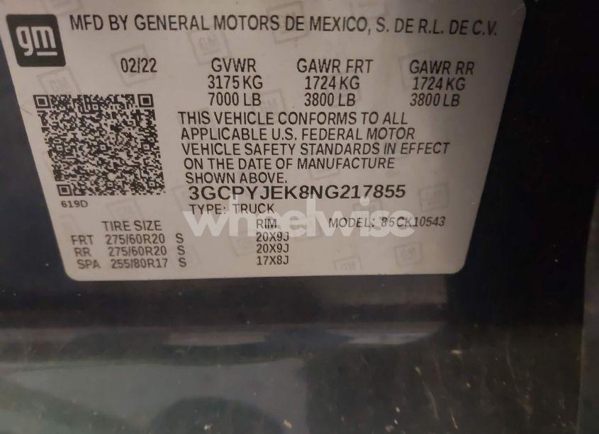 Photo 9 of 2022 Chevrolet Silverado 1500 LTD 4WD SHORT BED LT WITH 2FL (VIN 3GCPYJEK8NG217855)