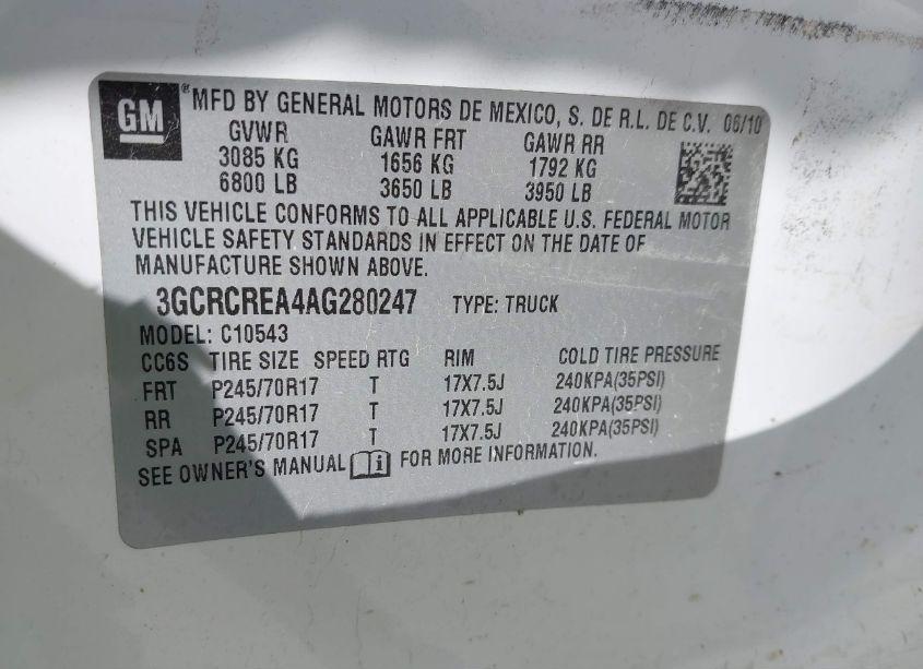 Photo 8 of 2010 Chevrolet Silverado 1500 LS (VIN 3GCRCREA4AG280247)