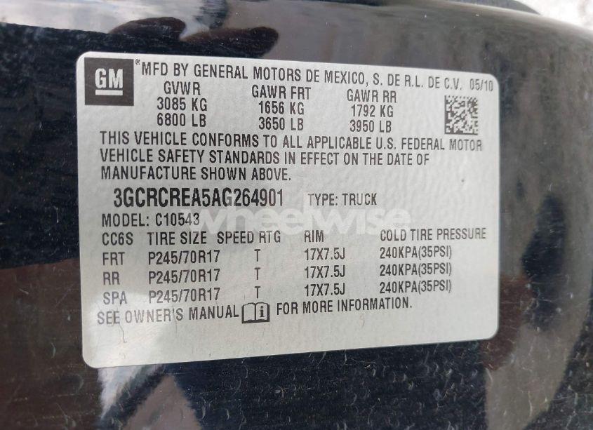 Photo 9 of 2010 Chevrolet Silverado 1500 LS (VIN 3GCRCREA5AG264901)