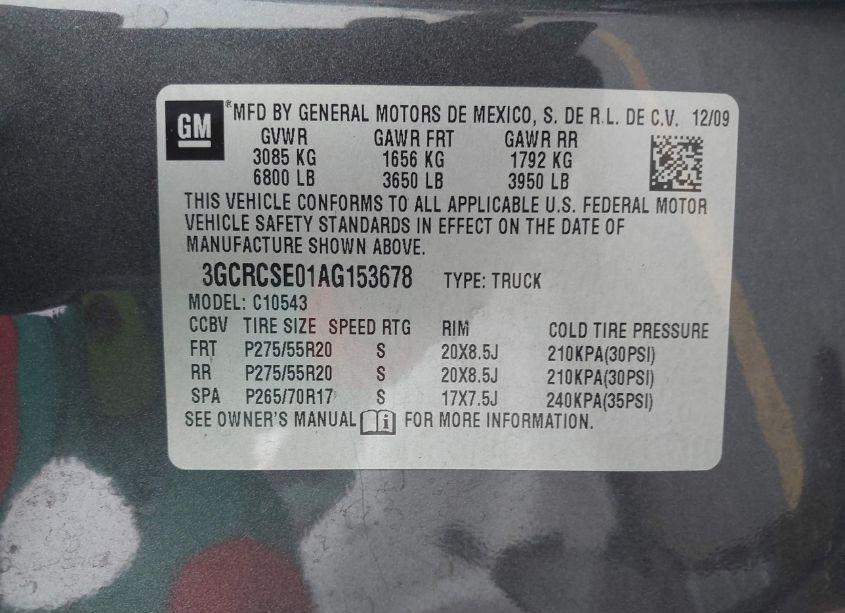 Photo 9 of 2010 Chevrolet Silverado 1500 LT (VIN 3GCRCSE01AG153678)