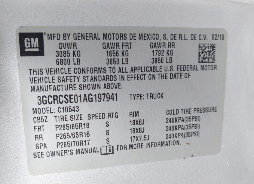 Photo 9 of 2010 Chevrolet Silverado 1500 LT (VIN 3GCRCSE01AG197941)