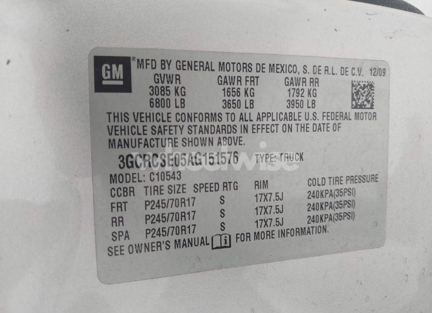 Photo 9 of 2010 Chevrolet Silverado 1500 LT (VIN 3GCRCSE05AG151576)