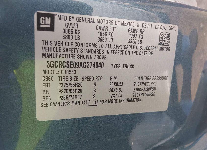 Photo 9 of 2010 Chevrolet Silverado 1500 LT (VIN 3GCRCSE09AG274040)