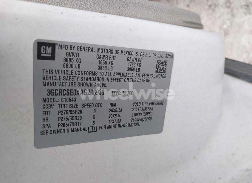 Photo 9 of 2010 Chevrolet Silverado 1500 LT (VIN 3GCRCSE0XAG296936)