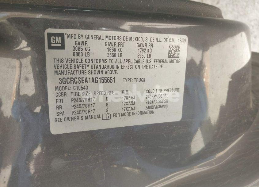 Photo 9 of 2010 Chevrolet Silverado 1500 LT (VIN 3GCRCSEA1AG155651)