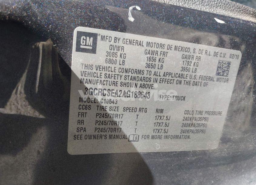 Photo 9 of 2010 Chevrolet Silverado 1500 LT (VIN 3GCRCSEA2AG188643)