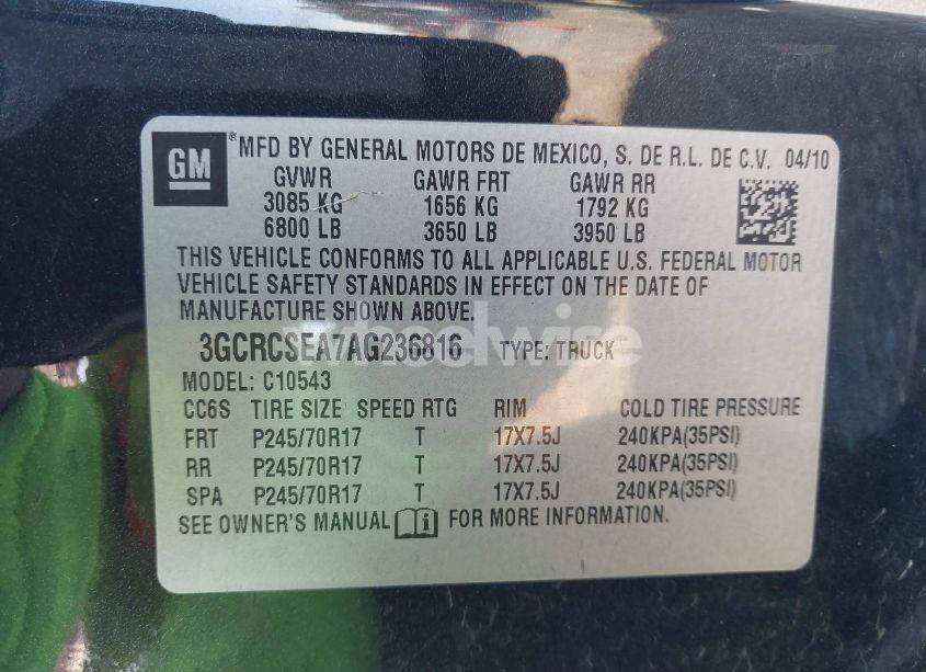 Photo 9 of 2010 Chevrolet Silverado 1500 LT (VIN 3GCRCSEA7AG236816)