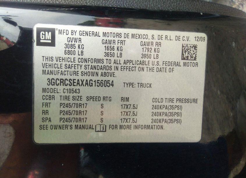 Photo 9 of 2010 Chevrolet Silverado 1500 LT (VIN 3GCRCSEAXAG156054)