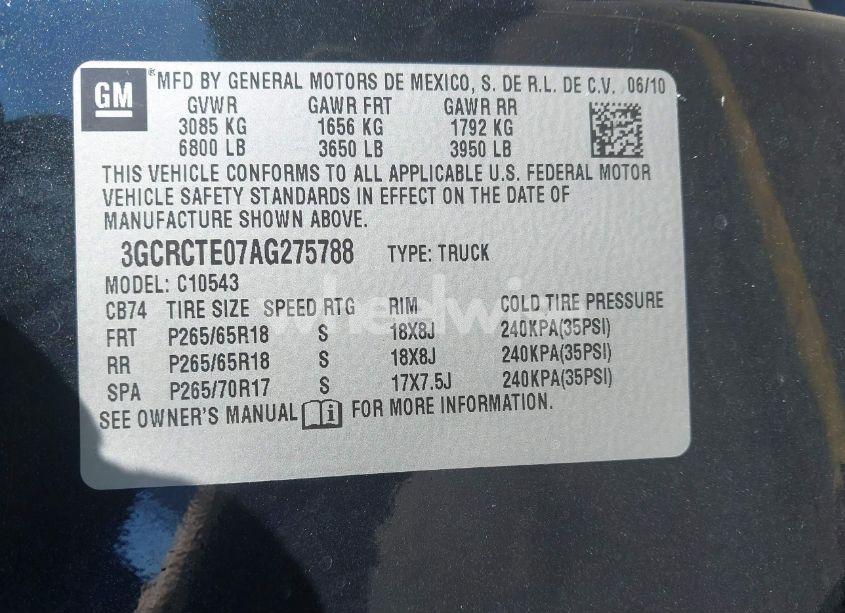 Photo 9 of 2010 Chevrolet Silverado 1500 LTZ (VIN 3GCRCTE07AG275788)