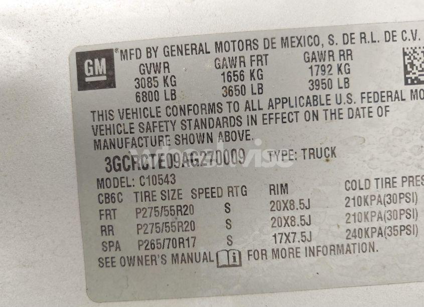 Photo 9 of 2010 Chevrolet Silverado 1500 LTZ (VIN 3GCRCTE09AG270009)