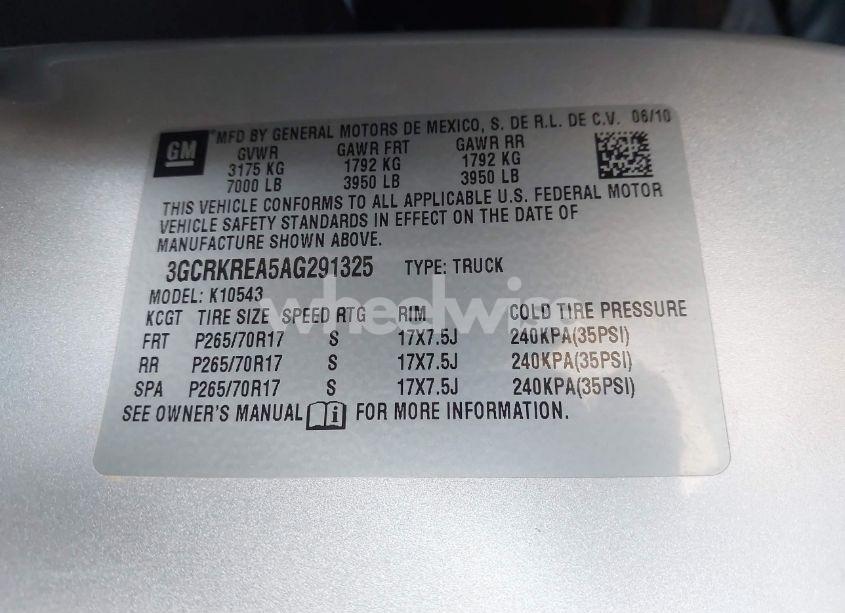 Photo 9 of 2010 Chevrolet Silverado 1500 LS (VIN 3GCRKREA5AG291325)