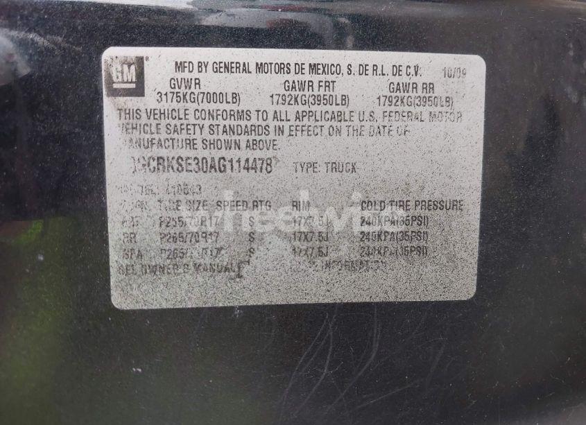 Photo 9 of 2010 Chevrolet Silverado 1500 LT (VIN 3GCRKSE30AG114478)