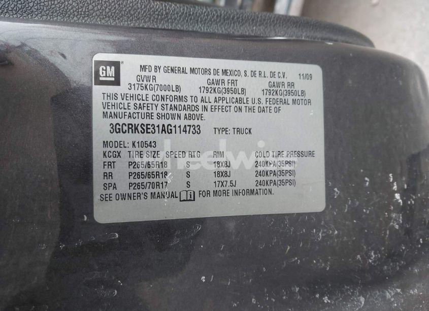 Photo 9 of 2010 Chevrolet Silverado 1500 LT (VIN 3GCRKSE31AG114733)