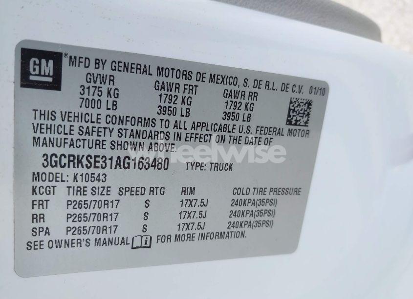 Photo 9 of 2010 Chevrolet Silverado 1500 LT (VIN 3GCRKSE31AG163480)