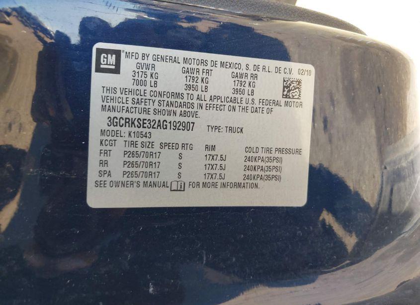 Photo 9 of 2010 Chevrolet Silverado 1500 LT (VIN 3GCRKSE32AG192907)